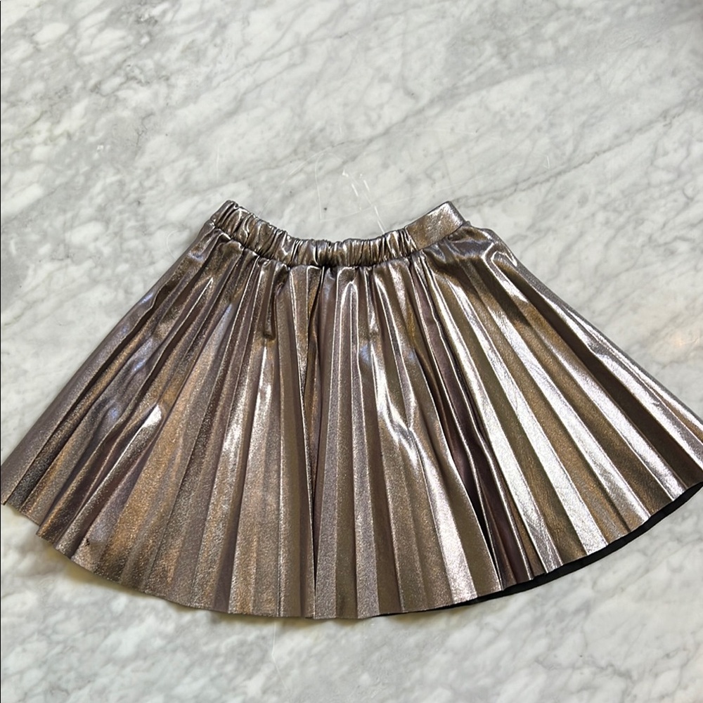ZARA Kids Metallic Pleated Skirt